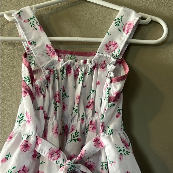 Floral Pink and White Kids Dress - Picture 4 of 4